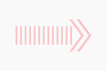 Minimalist pink striped arrow illustration vector