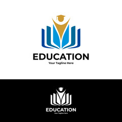 vector book logo education abstract design