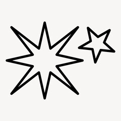 Obraz premium Minimalist starburst outline illustration vector
