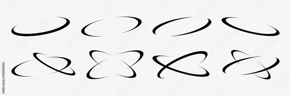 Poster abstract dynamic swoosh element set vector. set of abstract dynamic swoosh element in various design
