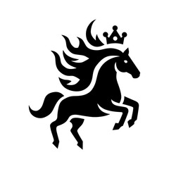 
horse logo fire theme clean white background