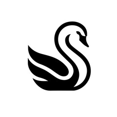 The beautiful Swan Shape Logo Symbol Icon 