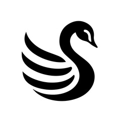 The beautiful Swan Shape Logo Symbol Icon 