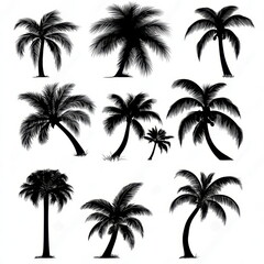 Collection of Palm Tree Silhouettes