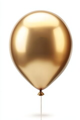 Golden Balloon Isolated on White Background