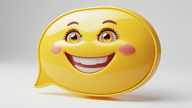 A speech bubble-shaped emoji with a chatty expression