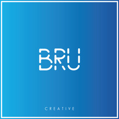 BRU Creative Minimal monogram and logo. Elegant leaves. Modern design. Premium Vector latter logo design. Creative Logo. Vector Illustration logo. letters Logo. Brand Identity  Logo.  Company Logo.