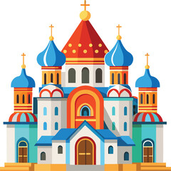 Russian Orthodox Church Vector Illustration