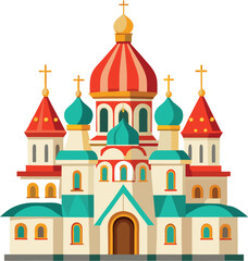Fototapeta premium Russian Orthodox Church Vector Illustration