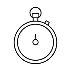 Isolated minimalist stopwatch outline represents time management urgency and countdown vector illustration