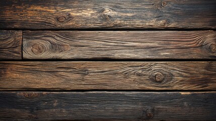 Obraz premium Dark brown rustic wooden planks. Rich textures and deep tones create a warm, inviting atmosphere.