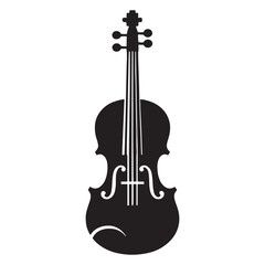 Fototapeta premium Artistic Violin silhouette, painting emotions in sound – Violin illustration – Minimalist Violin vector – Musical instrument silhouette