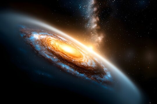 A majestic spiral galaxy shines in the cosmic expanse  long title A breathtaking view of a luminous