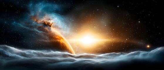 Dramatic cosmic nebula in deep space