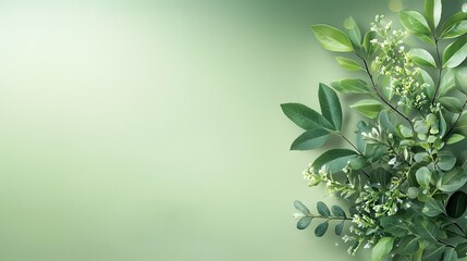 Fototapeta premium A lush green foliage background with natural leaves and plants long title A serene and tranquil