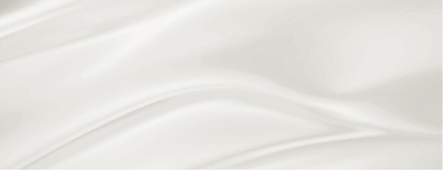 Fototapeta premium Silky white background, smooth and flowing. The background is elegant and soft, with a white, luxurious texture. Perfect for a serene background. Smooth elegant silk fabric texture background vector