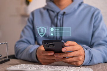 Password-protected mobile device with biometric data. Cybersecurity for data protection on any device