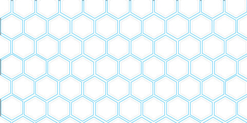 Blue Geometric Hexagonal Pattern with Seamless Design and Metallic Texture