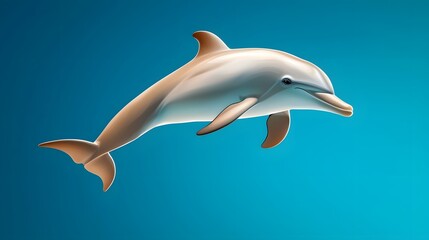Fototapeta premium Graceful dolphin swimming in the azure ocean