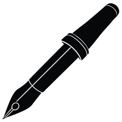 isolated Black vector drawing pen WIith White Background