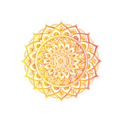 Gold mandala with symmetrical design

