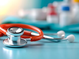 Stethoscope on a medical table