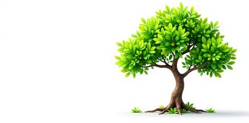 Obraz premium Sprouting green branches on a crisp white background, branches, tree