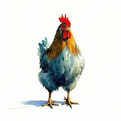 Peckish palette chicken isolated watercolor vector illustration svg 