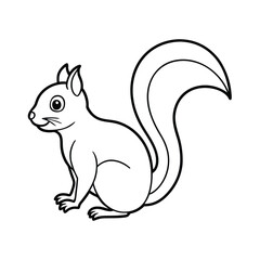 Outlined squirrel illustration vector image depicting wildlife and nature for coloring books