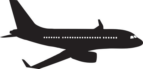 airplane silhouette vector illustration on a white background