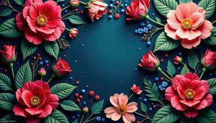 Intricate floral tapestry wallpaper, rich jewel tones, design, elegant, brocade