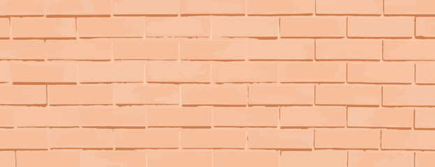 Fototapeta premium Brick wall background, background with a peach color, peach background texture, giving a rustic and warm feel. Brick texture background vector wallpaper