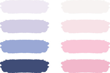 light lilac purple pink palette abstract brush strokes set