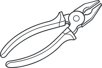 Minimalist Pliers Line Art Vector for Designers