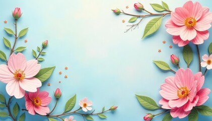 Naklejka premium Delicate floral design, pastel hues, subtle texture, illustration, textile, wallpaper