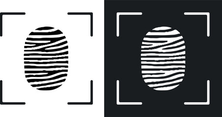 Black fingerprint. Vector fingerprint set on isolate background.