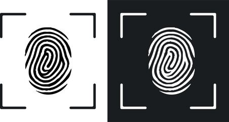 Human thumbprint. Icon. 