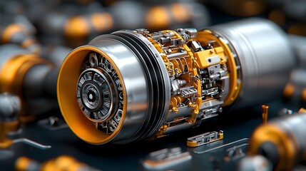 Fototapeta premium Closeup of a complex technological component