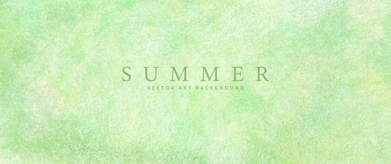 Light green vector watercolor art background with old paper texture for design. Summer grass. Green lawn. Watercolor spring illustration for cards, invitation, flyers, poster, banner. © Maribor
