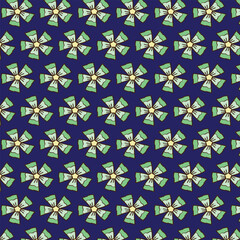 seamless pattern with blue flowers