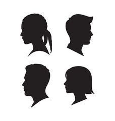 People silhouette avatar user profile icon vector collection