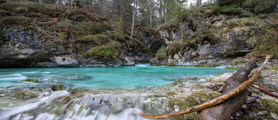  A corner of paradise with turquoise water in the Dolomites.