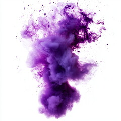 Fototapeta premium Abstract Purple Ink Cloud on White Background