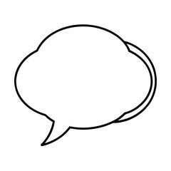 Simple black outline speech bubble vector graphic for social media and chat applications