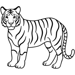 Majestic Tiger Outline
