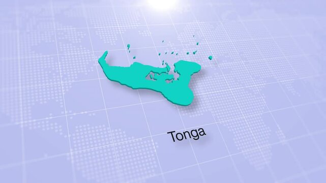 Tonga Map on Clean White Background Modern Presentation Concept
