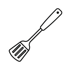 Kitchen spatula outline illustration simple cooking utensil isolated vector design for culinary projects