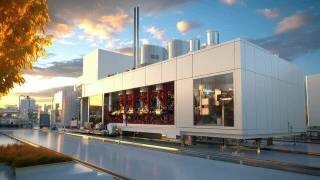 Modern Industrial Power Plant: A cutting-edge industrial power plant stands as a testament to innovation, efficiency, and the promise of a sustainable future.