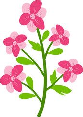 Obraz premium Vector flat illustration of organic spring flowers with soft colors. Perfect for invitations, packaging, branding, greeting cards, and decorative seasonal designs.