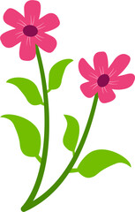 Vector flat illustration of organic spring flowers with soft colors. Perfect for invitations, packaging, branding, greeting cards, and decorative seasonal designs.